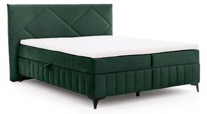 Boxspring posteľ Wasil 180x200 s úložným priestorom - zelený hydrofóbny zamat Element 12