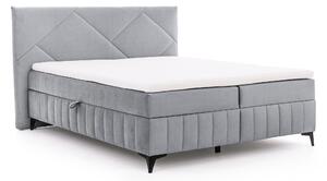 Posteľ Boxspring Wasil 160x200 s úložným priestorom - popolový hydrofóbny zamat Element 24