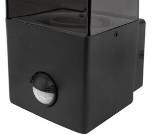Vonkajšie nástenné svietidlo so snímačom 1xE27/40W/230V IP44 čierne/dymové