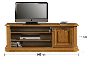 Rustikálny TV stolík Kinga H - drevo D3
