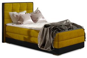 Čalúnená jednolôžková posteľ Alessandra 90 P - žltá / čierna