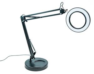 Brilagi - LED Stmievateľná stolná lampa s lupou LED/12W/5V 3000/4200/6000K čierna