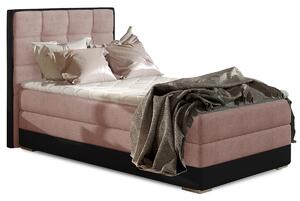 Čalúnená jednolôžková posteľ Alessandra 90 P - ružová / čierna