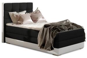 Čalúnená jednolôžková posteľ Alessandra 90 L - čierna / biela
