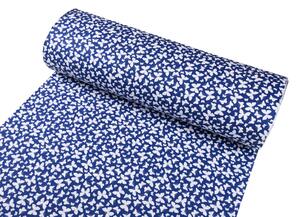 Biante Detské bavlnené posteľné obliečky do postieľky Sandra SA-376 Biele motýliky na modrom Do postieľky 90x140 a 50x70 cm