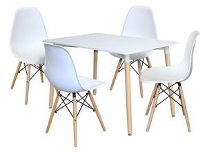 Idea Jedálenský stôl 120x80 UNO biely + 4 stoličky UNO biele