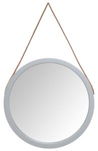 Nástenné zrkadlo s popruhom strieborná Ø 55 cm