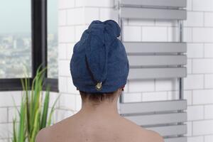 Rýchloschnúci turban na vlasy RENA tmavo modrý