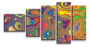 Sablio Obraz - 5-dílný Farebné škvrny - 100x60 cm