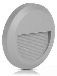 V-TAC Sivé okrúhle LED svietidlo na schody 2W IP65, Neutrálna biela 4000 - 4500K