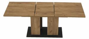 KONDELA Jedálenský stôl, dub craft zlatý/grafit sivá, 155-204x86 cm, FIDEL