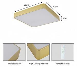 Brilagi - LED stropné svietidlo POOL LED/48W/230V 3000/4000/6000K 50x50 cm zlaté