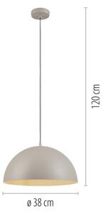 Schöner Wohnen 11728-39 - Závesné svietidlo ALI na lanku 1xE27/25W/230V pr. 38 cm sivá