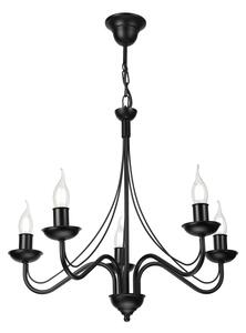 Luster na reťazi ANTON 5xE14/15W/230V čierna