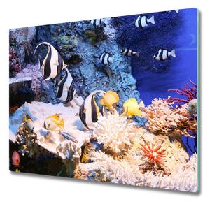 Sklenená doska na krájanie Koralový útes 60x52 cm