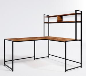 Dizajnový rohový písací stôl Idoya 154 cm vzor orech