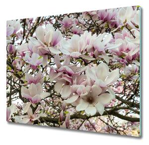 Sklenená doska na krájanie Kvety magnolia 60x52 cm