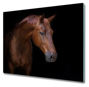Sklenená doska na krájanie Hnedý kôň 60x52 cm