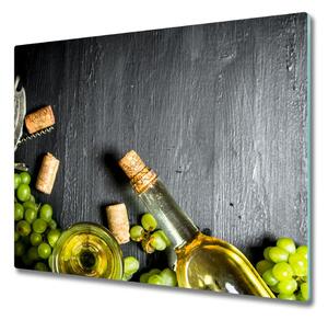 Sklenená doska na krájanie Biele víno a ovocie 60x52 cm