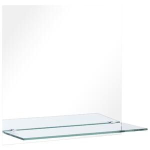 Nástenné zrkadlo s poličkou 60x60 cm, tvrdené sklo