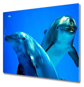 Sklenená doska na krájanie Dva delfíny 60x52 cm