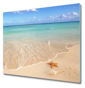 Sklenená doska na krájanie Hviezdice na pláži 60x52 cm