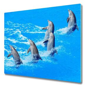 Sklenená doska na krájanie Delfíny 60x52 cm