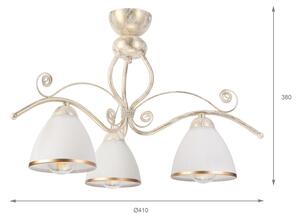 Brilagi - LED Prisadený luster ANTICO 3xE27/60W/230V 3000K biela patina