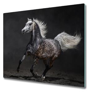 Sklenená doska na krájanie Sivý arabský kôň 60x52 cm