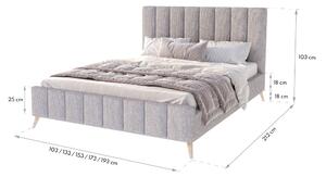 Čalúnená manželská posteľ Safar - sivá Rozmer: 140x200
