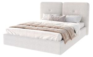 Čalúnená manželská posteľ Torbe s úložným priestorom - biela Rozmer: 160x200