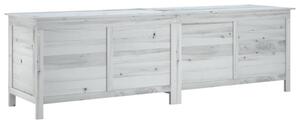 Záhradný úložný box biely 198,5x50x56,5 cm jedľové drevo