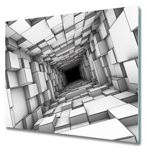 Sklenená doska na krájanie Tunel s kockami 60x52 cm