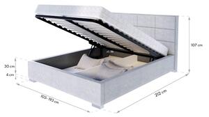 Čalúnená manželská posteľ Apollo s úložným priestorom - sivá Rozmer: 140x200