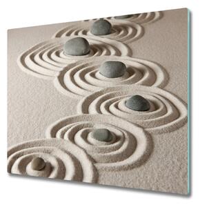 Sklenená doska na krájanie Zen kamene pieskom 60x52 cm