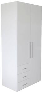 SKRIŇA S OTOČNÝMI DVERAMI, biela s vysokým leskom, biela, 98/218,6/59,4 cm Xora - Skrine