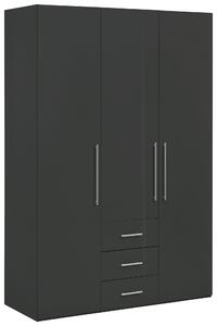 SKRIŇA S OTOČNÝMI DVERAMI, antracitová, antracitová s vysokým leskom, 146,6/218,6/59,5 cm Xora - Skrine