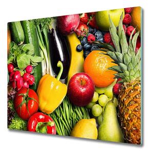 Sklenená doska na krájanie Zelenina a ovocie 60x52 cm