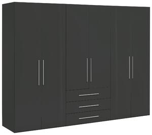 SKRIŇA S OTOČNÝMI DVERAMI, antracitová, antracitová s vysokým leskom, 292,8/218,6/59,6 cm Xora - Skrine