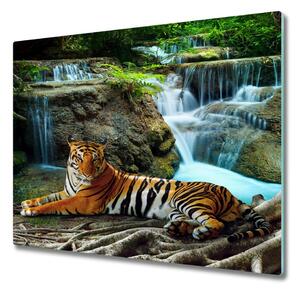 Sklenená doska na krájanie Tiger vodopád 60x52 cm
