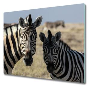 Sklenená doska na krájanie Dve zebry 60x52 cm