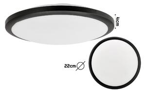 VOLTENO Okrúhly LED panel prisadený - 12W - čierna - neutrálna biela
