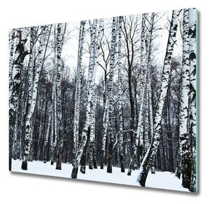 Sklenená doska na krájanie Zimný brezy 60x52 cm