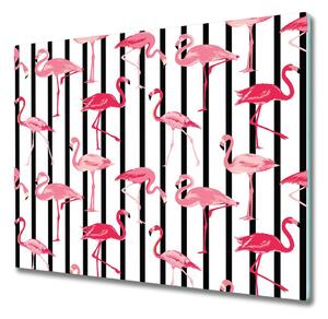 Sklenená doska na krájanie Flamingos pruhy 60x52 cm