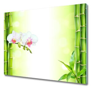 Sklenená doska na krájanie Orchid a bambus 60x52 cm