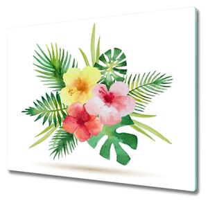 Sklenená doska na krájanie Havajské kvety 60x52 cm