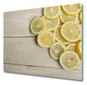 Sklenená doska na krájanie Lemonová drevo 60x52 cm