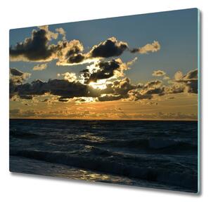 Sklenená doska na krájanie Západ slnka pri mori 60x52 cm