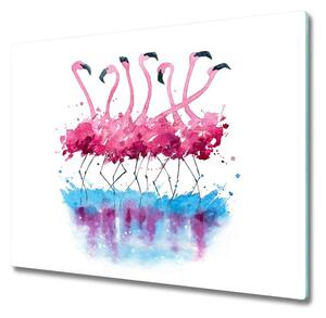 Sklenená doska na krájanie Flamingos 60x52 cm