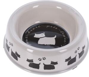 Miska pre psa s čierno-bielou potlačou, 25 cm Farba: Dog